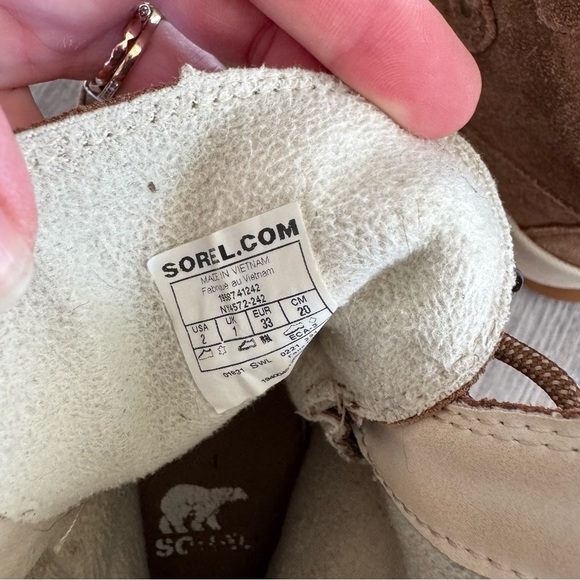 Sorel YOUTH WHITNEY™ II JOAN LACE BOOT - Tan Suede - Picture 2 of 7